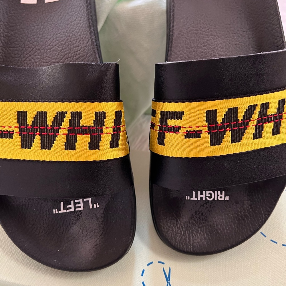 Off White Pool Slides - Picture 4 of 4